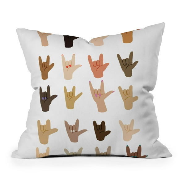 Society6 Nick Quintero I Love You I 16" x 16" Throw Pillow By Society6