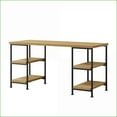 thumbnail image 2 of Desks with 4 Storage Shelves, Industrial Open Design, Golden Oak | Golden | MDF+Metal, 2 of 5