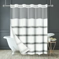 thumbnail image 3 of Americanflat 72x75 Hookless Shower Curtain - Grey Abstract Lines Shower Curtain with Sheer Panel, Snap-In Liner, and Grommets - 100% Polyester, 3 of 8