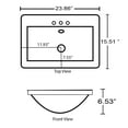 thumbnail image 3 of American Imaginations 23.86-in. W 3H4-in. Ceramic Top Set In White Color - Overflow Drain Incl. AI-30672, 3 of 8