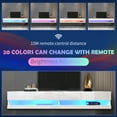 thumbnail image 3 of JOYSOURCE Floating TV Stand with LED, Wall Mounted Entertainment Center up to 80 inch TV, Modern High Gloss TV Media Console Cabinet, White, 3 of 16
