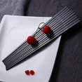 5 Pairs Black Flat Chopsticks Reusable Metal Chopsticks Set