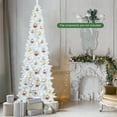 thumbnail image 3 of Costway 7FT Pre-Lit Hinged Pencil Christmas Tree White w/ 300 LED Lights & 8 Flash Modes, 3 of 10