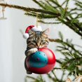 thumbnail image 2 of Adornos para árbol de Navidad, adornos colgantes para árbol de Navidad, dinosaurio, lindo gato navideño, colgante decorativo para árbol de Navidad, casa de campo, decoración para exteriores e interior, 2 of 6