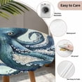 thumbnail image 3 of Ocean Octopus Round Tablecloth for 45-54 Inch Tables,Fitted Table Cover with Elastic Edge,Nautical Coastal Vintage Starfish Coral Waterproof Outdoor Table Cloth Protector for Patio Garden Dinner, 3 of 9