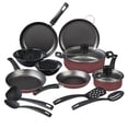 thumbnail image 1 of Cinsa Bateria de cocina Esencial Equipa tu cocina 15 piezas, aluminio con antiadherente thermocell, tapas de vidrio templado, utensilios, Rojo (15 piezas), 1 of 5