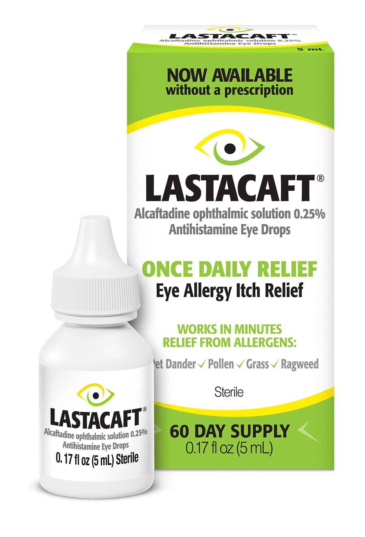 Lastacaft Once Daily Eye Allergy Itch Relief Drops, 1 Count, 5 mL