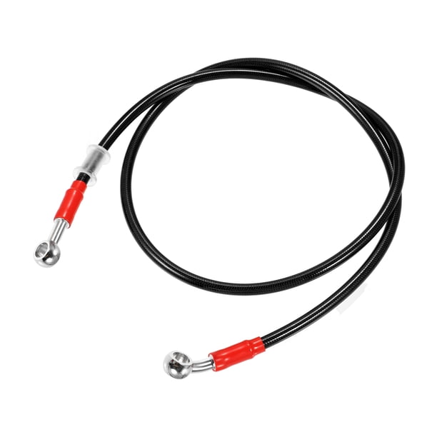 110 cm 43.31 "Longitud 10 mm ID Motocicleta Línea de freno hidráulico Tubo de manguera de aceite 28 ° 0 ° Cable trenzado de acero inoxidable para ATV Motocross Sport Bikes Negro