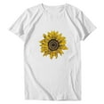 thumbnail image 2 of Aoochasliy Womens Blouses Short Sleeve Plus Size Sunflower Prints Round Neck Dressy T-shirt Shirts, 2 of 5