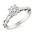 thumbnail image 2 of Meryn Jewelry 1.37 Ct Round Cut Moissanite Ring - Criss Cross Design in 14K White Gold Plated Ring - Elegant Engagement Ring for Women's - Ideal Gift for Weddings or Special Occasions, 2 of 6