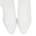 thumbnail image 5 of Soda Women's Faux Leather Cowboy Mid Block Heel Boots, White ,  7 M US, 5 of 7