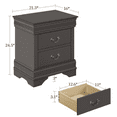 thumbnail image 5 of Renwick Modern 2-drawer Classic Side Table for Bedroom, Rustic Gray, 5 of 9