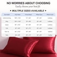 thumbnail image 6 of Lorviah 4 Piece Satin Sheet Set Queen Size - Silky Soft Cooling Bedding - Includes Deep Pocket Fitted Sheet, Flat Sheet & Pillowcase - Wine Red, 6 of 7