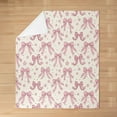 thumbnail image 3 of Kawaii Bow All Season,Bed Blanket Girls Bow Plush Throw Blanket, for Kids Boys Girls Teens Bow Flannel Fleece Blanket 40"x50" Cute Bowknot Beige Pink, 3 of 6