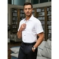 thumbnail image 3 of sogami Men's Short Sleeve Cotton Spandex Dress Shirts Casual Collar Shirt, 3 of 7