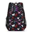thumbnail image 2 of Colorful Butterfly Pattern Cute School Backpack Bag with Padded Back and Adjustable Shoulder Straps 16.9 X 12.6 X 5.9 Inches, 2 of 3