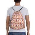 thumbnail image 2 of Kdxio Corgi Head with Floal Print Drawstring Backpack Bag,Waterproof Draw String Back Sack, Gym Drawstring Bags Swim Bag For Unisex, 2 of 9