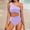 Purple, variant on Swimming Women Swimwears Women's Shoulder Full Coverage Swimsuit with Keyhole Design for Elegant Beachwear and Comfort Black S