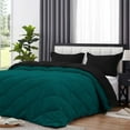 thumbnail image 4 of D.N.G. BEDDINGS 1 Piece Luxury Reversible Diamond Pattern Comforter Premium Super Soft, All Season 800 TC, 100% Egyptian Cotton Oversized Super King Size Teal/Black Solid Color, 4 of 7