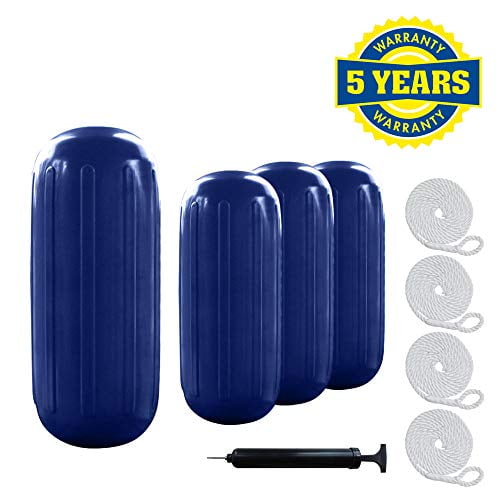 4 Marine Premium BLUE 5.5" x 20" BOAT BUMPERS Dock Fender Cushion Protection 