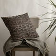 thumbnail image 4 of Plutus Brown Leopard Animal Faux Fur Luxury Throw Pillow - Double sided 16" x 16", 4 of 5