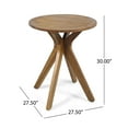 thumbnail image 4 of Wood Outdoor Bistro Table - 27.5 Inch Round Patio Dining Table - X-Base Small Garden Table for Backyard, Deck, Porch - Weather Resistant, 4 of 9