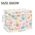 thumbnail image 5 of Yayeee Collapsible Cube Storage Bin with Lid Fabric Closet Decorative Basket with Handles, Cute Pastel Flowers Pattern, 5 of 7