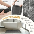 thumbnail image 6 of BGC Set of 2 Waffle Bathroom Rugs, Boho Bath Rug Super Absorbent, Non Slip Washable Ultra Soft Rubber Backed Shower Bath Mats for Floor, Tub, Shower, Looped Design, Dark Grey, 17"x24"+18"x30", 6 of 13