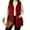 Wine, variant on Ladies' Casual Fashion V-neck Solid Color Sleeveless Layering Vest Jacket - Black XXL