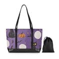thumbnail image 7 of FORMRS Canvas Laptop Tote Bag for Women with 15.6" Computer Compartments Shoulder Handbag, Halloween Black Cat, 7 of 7