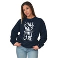 thumbnail image 3 of Boat Hair Don't Care Ocean Vibes Cute Women Crewneck Sweatshirt Brisco Brands X, 3 of 6