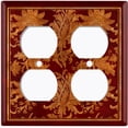 thumbnail image 3 of Metal Light Switch Plate Cover Elegant Burgundy Floral Damask Frame FRA039, 3 of 13