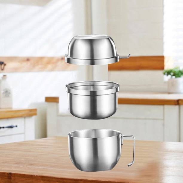 Tazón para Fideos Instantáneos con Tapa Tazón de Comida Olla de Ramen Multifunción Portátil Caja de Almuerzo para Cocina Apartamento Hogar Niños Estud Cuenco con rejilla para platos