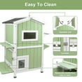 thumbnail image 5 of PETSCOSSET Cat House Outdoor Two-Story Wooden Feral Cat Shelter with Asphalt Roof, Green, 5 of 8