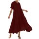 thumbnail image 1 of Vestido de Verano de Manga Corta para las Mujeres Botón de Color Sólido Plegado Vestido con Cuello en V, Vestido de Moda de Verano Casual, 1 of 7