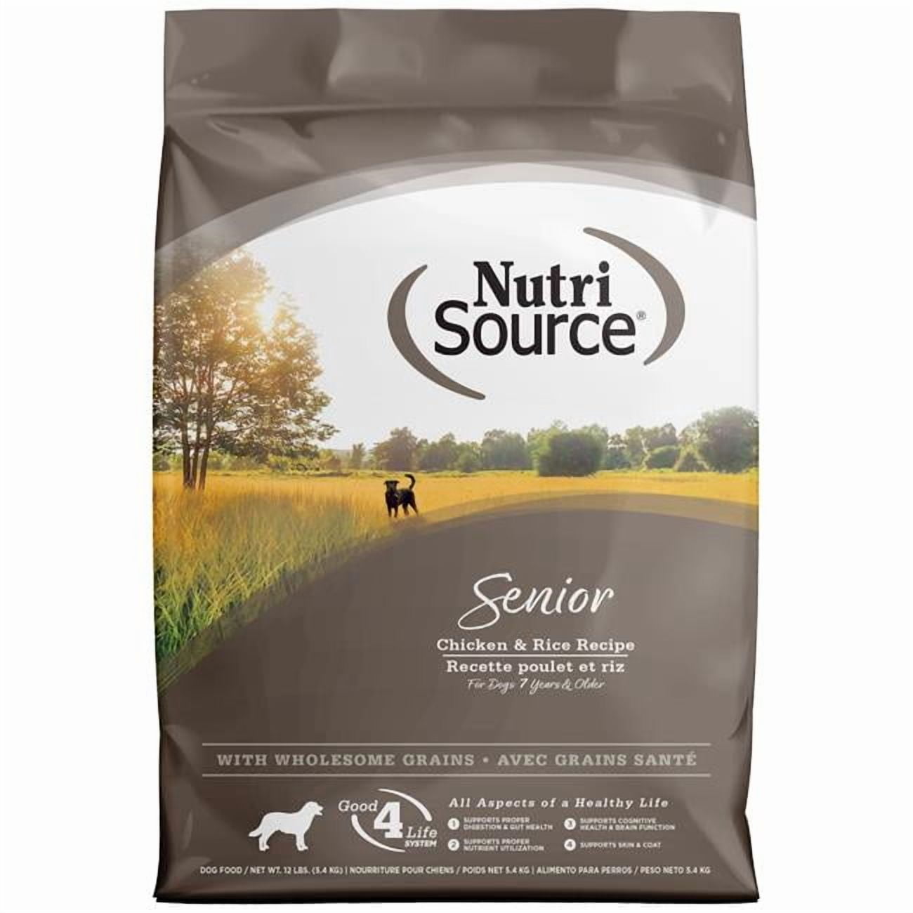 NutriSource Senior Dogs 7 Years & Older Chicken & Rice Recipe Dog Food 12 lb
