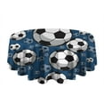 thumbnail image 5 of Blue Soccer Balls Pattern Round Tablecloth 60"x60",Wrinkle Wipeable Table Cloth for Kitchen Dining Room Picnic Patio Party, 5 of 6