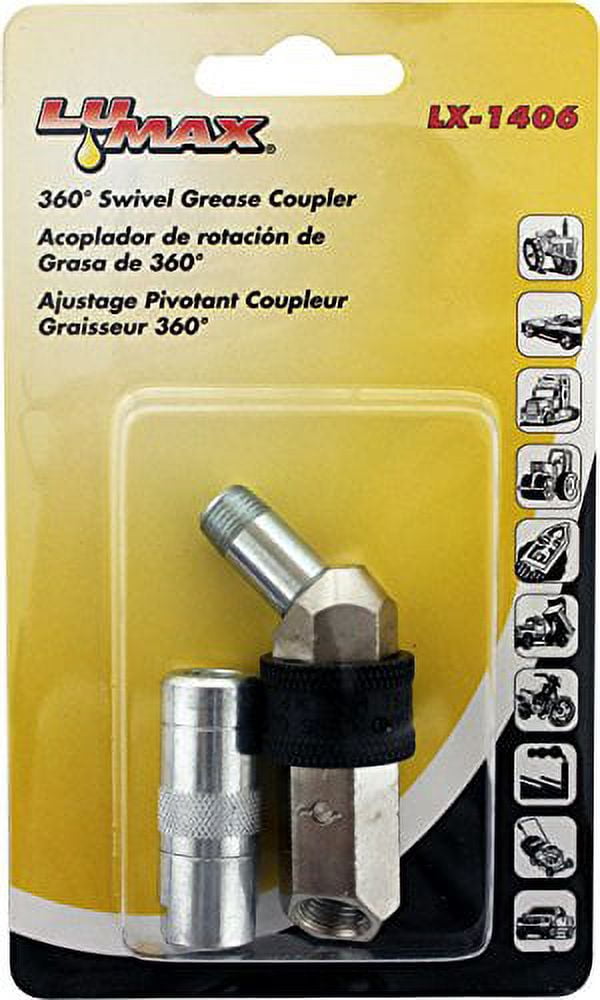 GREASE GUN COUPLER, 360 DEGREE SWIVEL, 1/8" NPT TH