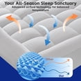 thumbnail image 5 of Mattress Topper Queen Size 300T 100% Cotton Pillow Top - Extra Thick Padded Mattress Pad & Protector, Breathable Fitted Deep Pocket 8-21, Ultra Soft & Supportive, 5 of 5