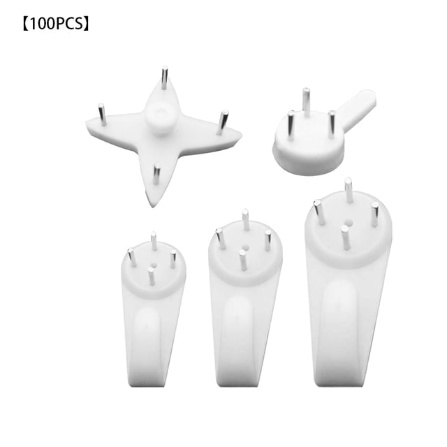 Perchas de marco de fotos de 100 piezas, ganchos sin rastro de plástico, perchas de pared para decoración para el hogar y la oficina Noticed HA001161-00