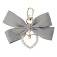 thumbnail image 1 of Ofertas Únicas 1 Pc Encantos de Bolso Llavero Perlas Falsas Corazón Lazo Accesorios para Bolsa Gris, 1 of 5