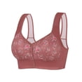 thumbnail image 3 of Front Closure Bras for Older Women Cotton Nursing Bras for Breastfeeding Wireless Full Coverage Everyday Bras Red, Size 38, 3 of 4