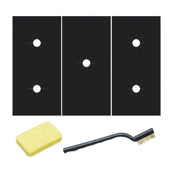 3Pcs Covers for Gas Burners, Washable Cuttable Reusable Stove Protector for Gas Range, 0.4mm Thick Heat