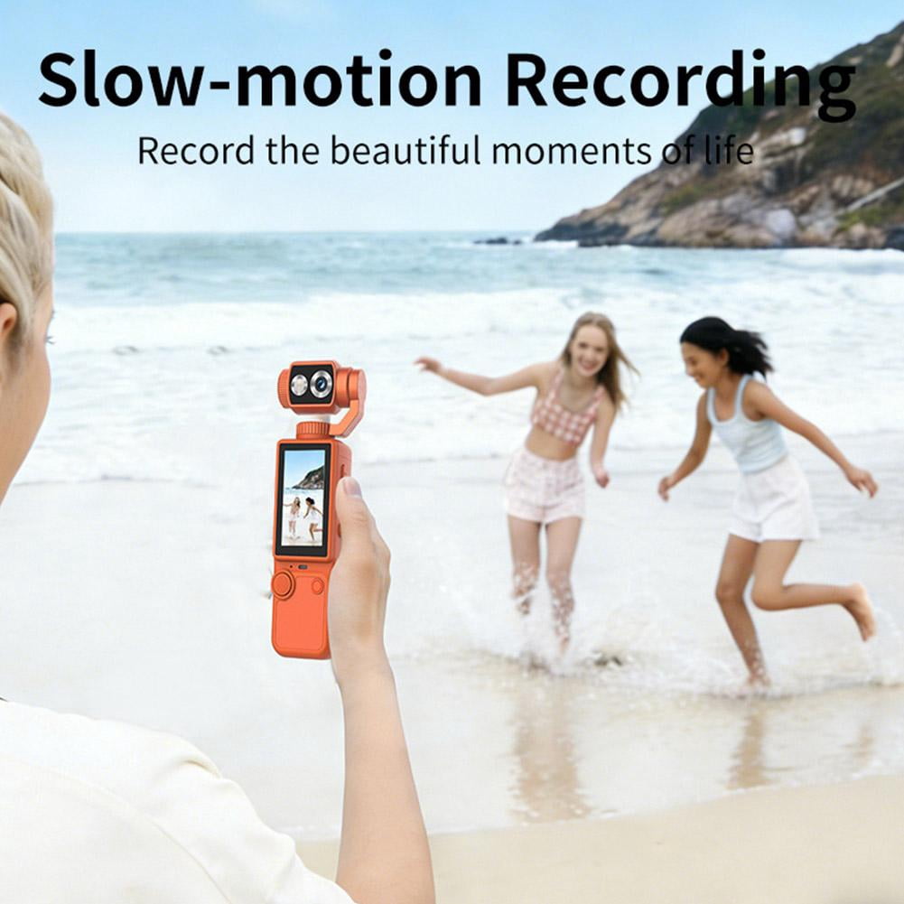 4K HD 180° Rotatable Handheld Camera Mini Video & Audio Pocket Camera Ideal for Outdoor, Bike, Travel, 32GB Included