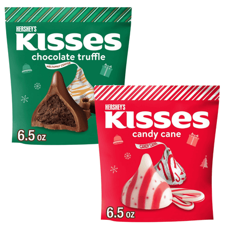Limited Edition Hershey's Kisses Candy Cane (6.5 oz) and Chocolate Truffle (6.5 oz)