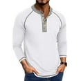 thumbnail image 2 of hotojiny Men's Henley Shirts Fall Vintage Long Sleeve Casual Classic Tee Big and Tall Mens Button Work T-Shirts, 2 of 7