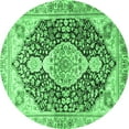 thumbnail image 1 of Ahgly Company Indoor Round Medallion Emerald Green Traditional Area Rugs, 6' Round, 1 of 4