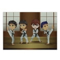 thumbnail image 1 of Karate Cutting Board, Children Practicing Martial Arts Self Defence in Dojo Cartoon Illustration, Decorative Tempered Glass Cutting and Serving Board, in 3 Sizes, by Ambesonne, 1 of 2