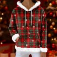 thumbnail image 5 of Hoodies For Women Oversized Winter Plush Cute Sweatshirts Pullover Trendy Fall Winter Clothes, Christmas Print Flannel Hoodie, Comfortable and Warm,Deep Red,XL, 5 of 5