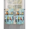 thumbnail image 3 of Kitchen Curtains 45 Inches length, Colorful Oil Painting Window Treatment Curtain Drapes, Vintage Spring Birds Animals Lightweight Window Panels for Living Room Bedroom, 52"x45", 2 Panels, 3 of 7